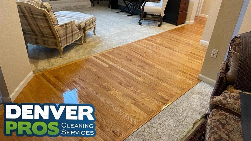 Wood floor cleaning by Denver Pros